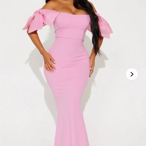 Elegant Pink Off-Shoulder Dress